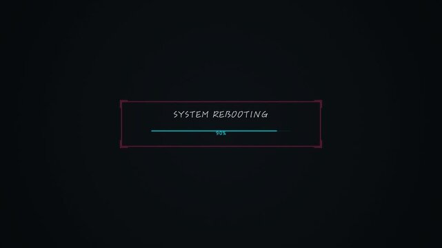Sci Fi Interface Showing System Rebooting Progress Bar
