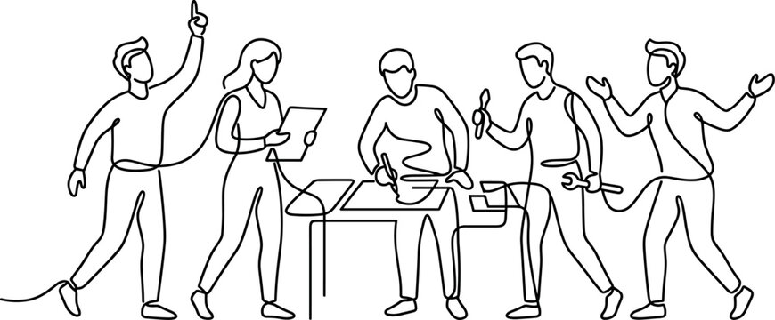 Teamwork and Collaboration People working together with tools and ideas