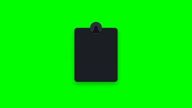 User profile card interface building animation on green screen