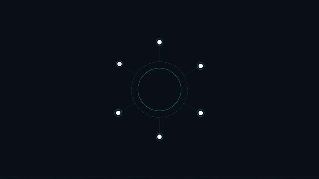 Circular loading spinner icon animation with radiating dots