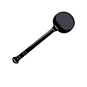 Black Silhouette Gada Mace Weapon Icon of Lord Hanuman and Hindu Mythology