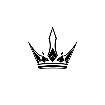 Elegant Black Silhouette Crown Mukut Icon for Hindu Deities and Festive Graphics