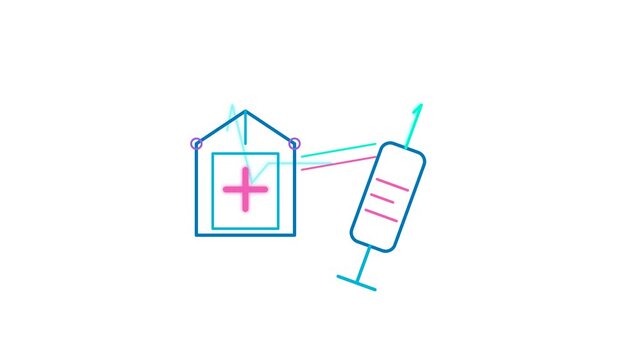 Animasi Glowing Line Medical Flight 4K Motion Graphic Animation | Seamless Loop
