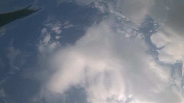 Slow motion underwater view of sunlight rippling on the sea surface, Cote d'Azur, France