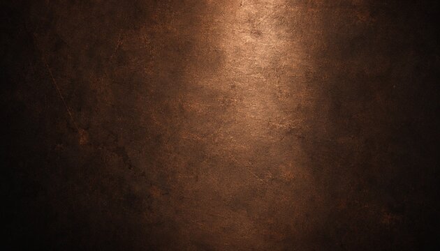 Bronze copper plate and steel metal sheet texture on a dark black brown surface, featuring metallic luster, rough details and industrial luxury background design