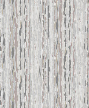 Seamless traditional texture with irregular organic stripes in warm grey and beige jacquard weave for a high-quality decorative design