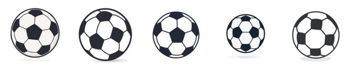 Fototapeta premium Soccer icon set vector on white background