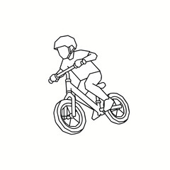 Fototapeta premium Person performing BMX bike trick mid-air