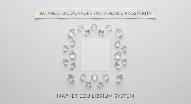 Market Equilibrium System Featuring Acrylic Diamonds Arranged in a Square