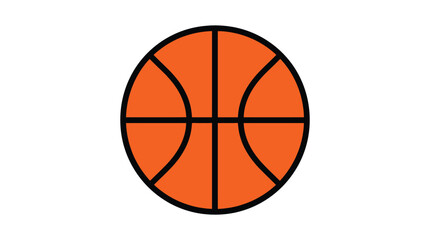 Fototapeta premium Basketball vector illustration featuring bright orange color with bold black outlines