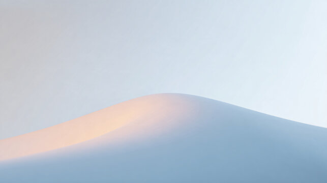 premium abstract wallpaper, gigantic pale blue surface gently elevated in one broad continuous rise, luminous ivory atmosphere visible behind the elevated edge