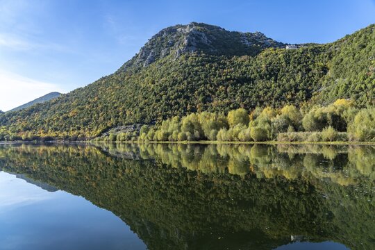 Landscape on the river Crnojevic near Rijeka Crnojevica, Montenegro