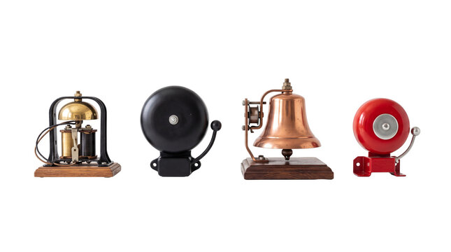 electric bell PNG set , white background as transparent