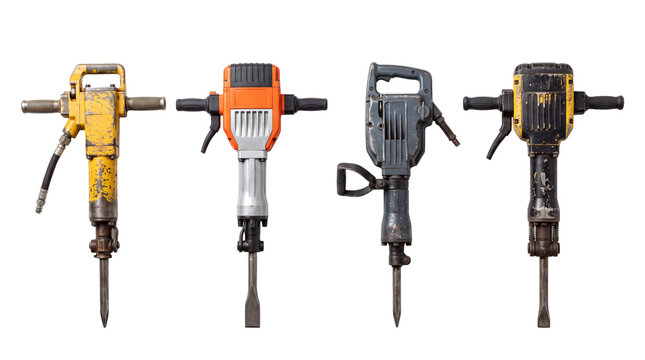 jackhammer PNG set , white background as transparent