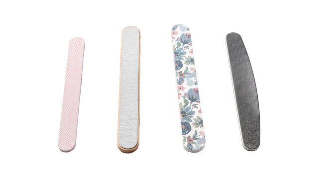 nail file PNG set , white background as transparent