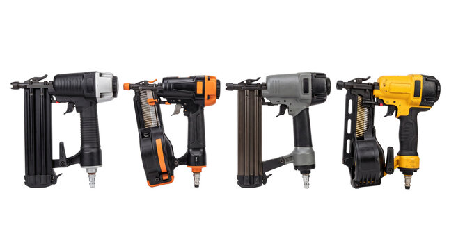 nail gun PNG set , white background as transparent