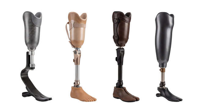 prosthetic leg PNG set , white background as transparent