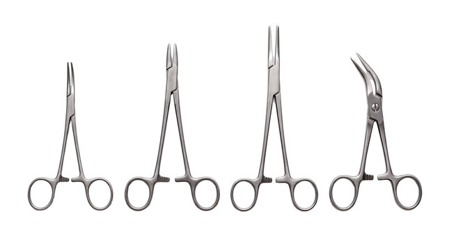 surgical forceps PNG set , white background as transparent