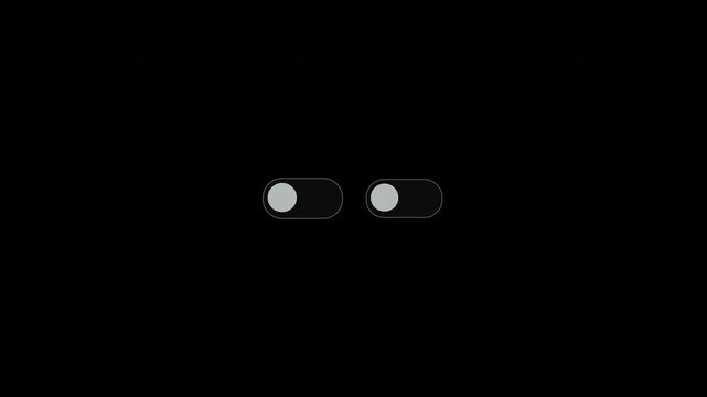 Pair of pristine white animated UI selector widgets on black backdrop