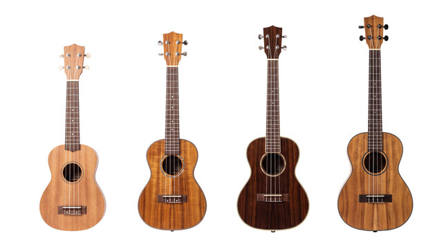 ukulele PNG set , white background as transparent