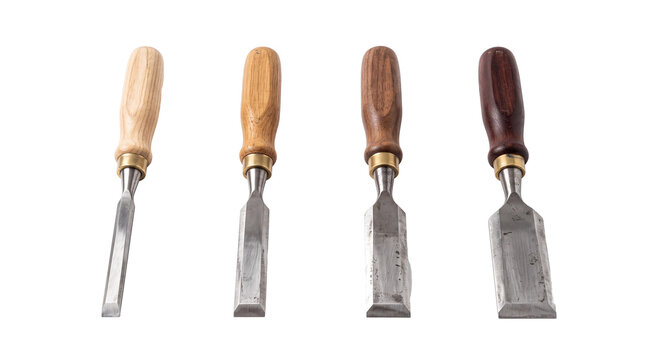 wood chisel PNG set , white background as transparent
