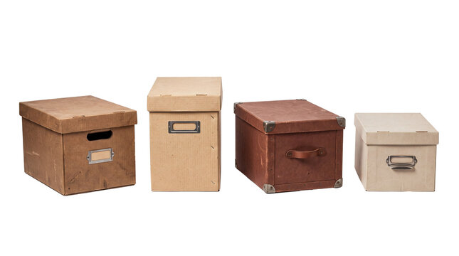archive box PNG set , white background as transparent