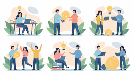 Fototapeta premium Creative Business Ideas, Teamwork, and Innovation Concepts