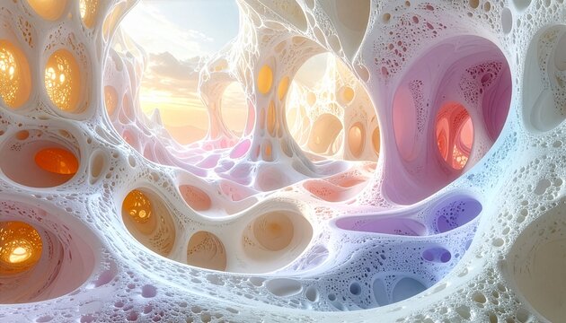 abstract pattern resembling an endless landscape of soft sculpted foam