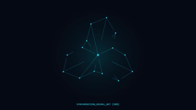 Abstract futuristic digital network plexus with glowing connecting nodes