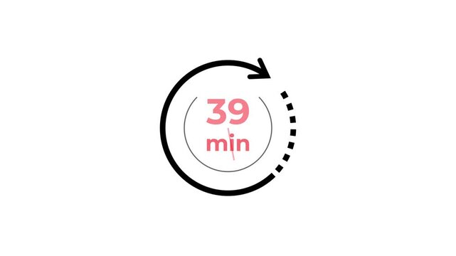 Animated Countdown Timer Graphic with Circular Progress and Number 39