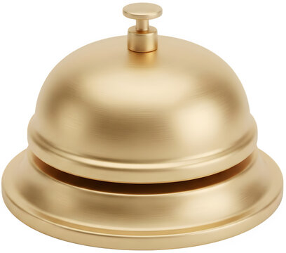 반짝이는 광택이 도는 금색 돔 형태의 호텔 카운터 안내 호출벨
Gold dome-shaped hotel counter guide call bell with shiny gloss