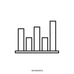 Obraz premium Bar Chart Icon Isolated on Transparent Background