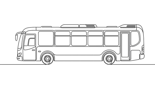 bus vector illustration line art minimal design graphic resource
