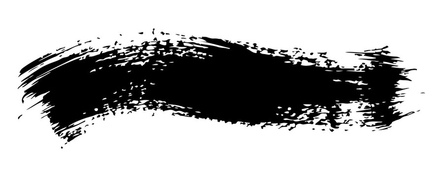 Curved black ink brush stroke isolated on white background with paint stroke graphic design brush mark ink texture artistic texture design element brush swipe grunge texture abstract art