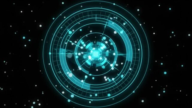 Cyan Security Rings Data Core Scanning Micro Motion Graphics