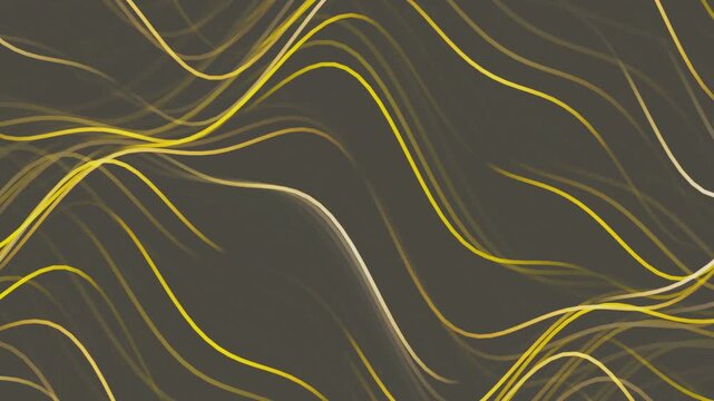 Abstract Golden Flowing Lines on Dark Background Elegant Motion Graphic