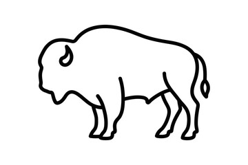 Obraz premium Minimalist American Bison Vector Illustration