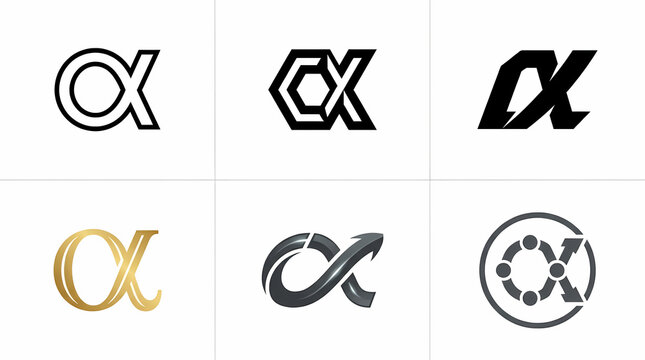 Modern alpha logo symbol set for corporate identity