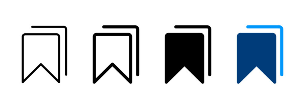 Bookmark icon. Bookmark buttons for app, website and UI. Transparent vector