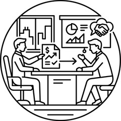 Fototapeta premium Business Meeting Handshake Deal Financial Report Presentation Partnership
