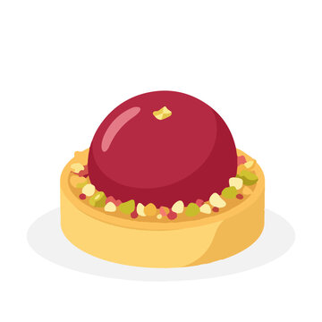 Glazed Raspberry Tart with Nut Sprinkle