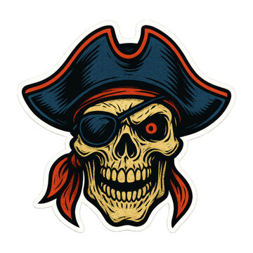 PNG Pirate skull with eye patch.