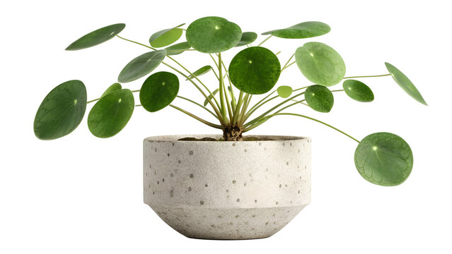 Pilea Peperomioides Potted Chinese Money Plant Isolated Indoor Houseplant Mockup