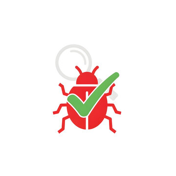 Debugging Success Icon, Bug Checkmark PNG Cutout