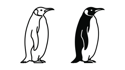 Obraz premium Majestic emperor penguin standing upright vector illustration for arctic wildlife concepts