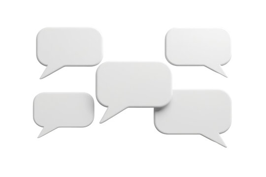 Cluster of Blank White Speech Bubbles