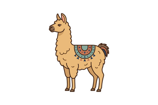 Cute Llama Vector Illustration