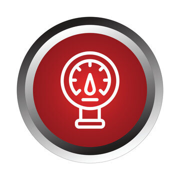 Gauge icon for measuring pressure, temperature, or speed, symbolizing performance and industrial control.