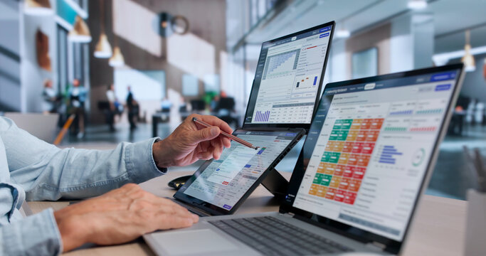 Insurance Underwriter Analyzes Risk Data And Pricing