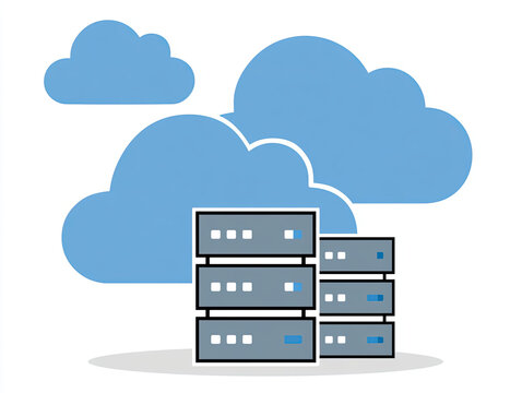 transparency in cloud computing vector illustration with servers